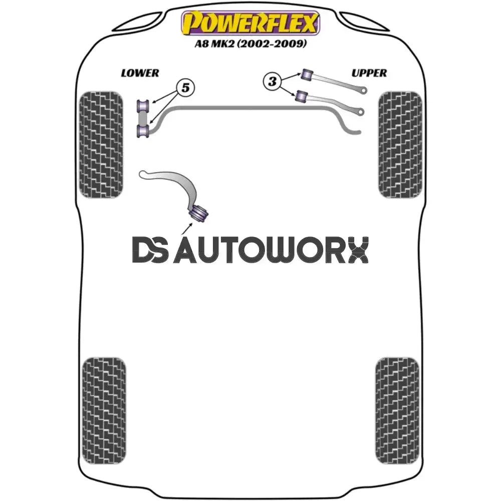 Powerflex Road Series Front Lower Radius Arm to Chassis Bush Caster Adjustable Audi A8 S8 D3 02-09 Secondary image