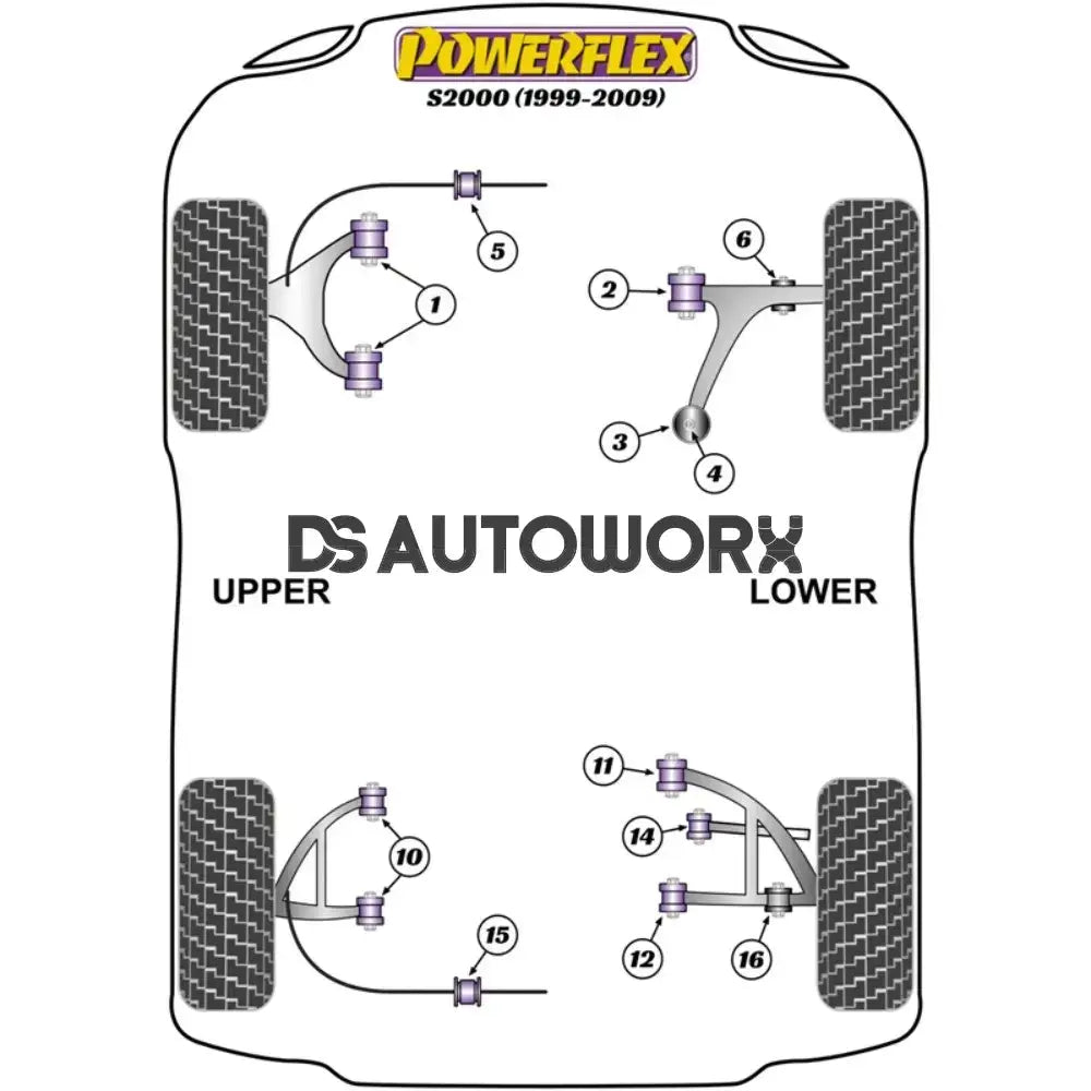 Powerflex Road Series Front Lower Shock Mount Bush Honda S2000 99-09 Secondary image