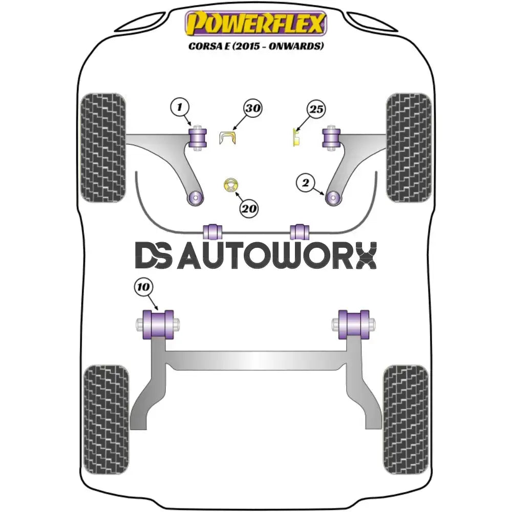 Powerflex Road Series Front Wishbone Front Bush Vauxhall Opel Corsa E Inc VXR OPC 14-19
