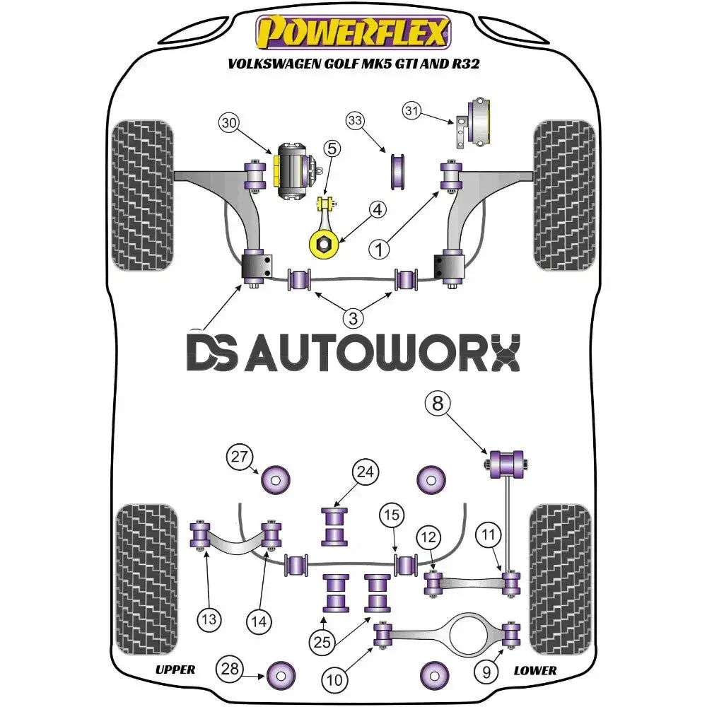 Powerflex Road Series Rear Anti Roll Bar Bush 18.5mm Volkswagen Golf MK5 GTI R32 03-09 Secondary image