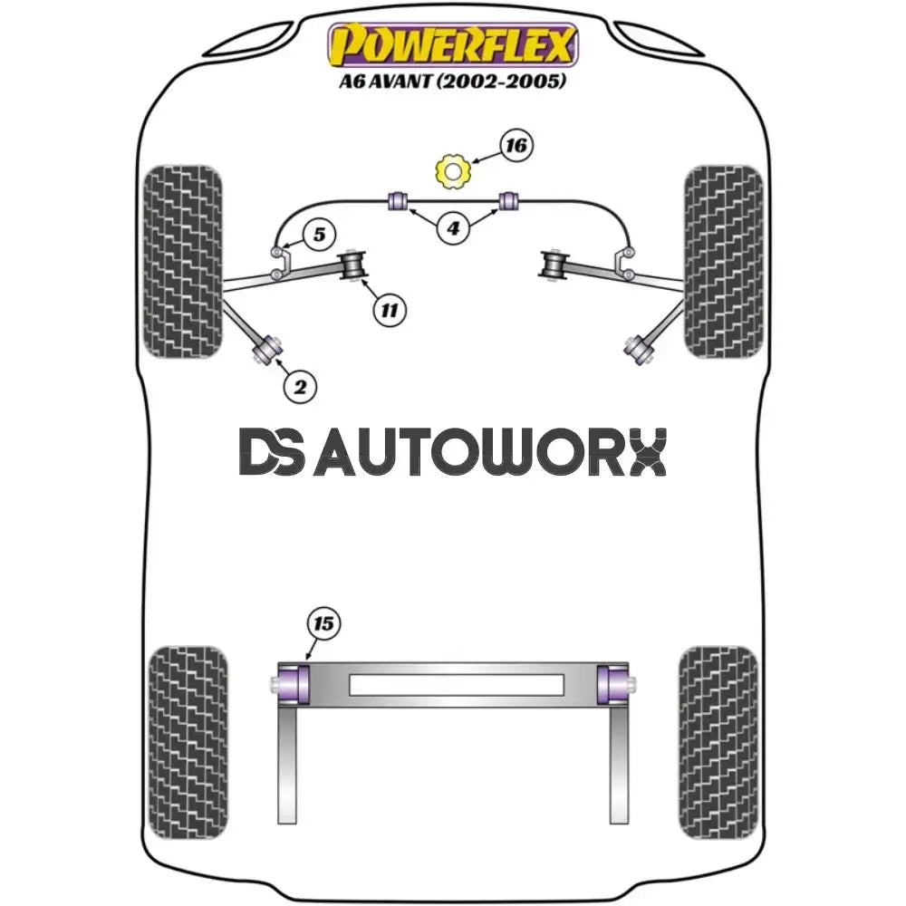 Powerflex Road Series Rear Beam Mount Bush Audi A6 S6 RS6 C5 Avant 97-05