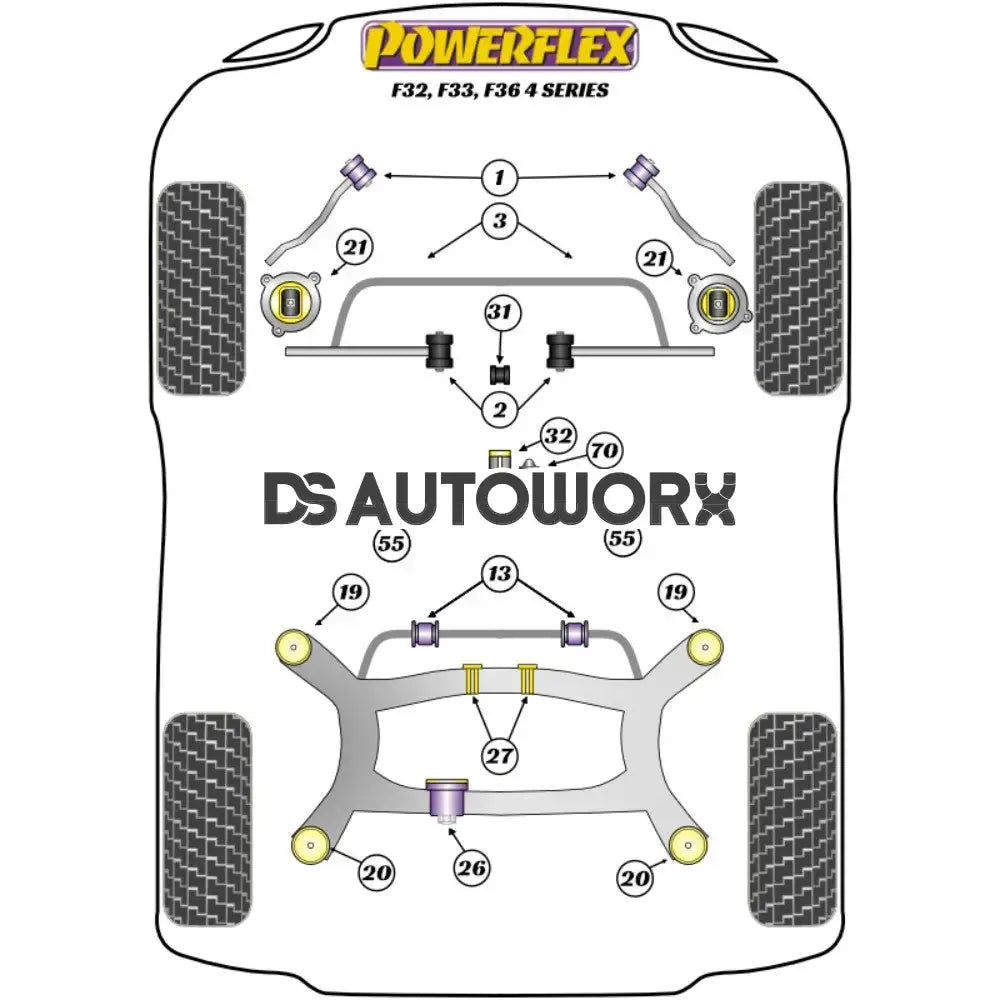 Powerflex Road Series Rear Diff Front Bush Insert BMW 4 Series F32 F33 F36 F82 F83 13 13+ Secondary image