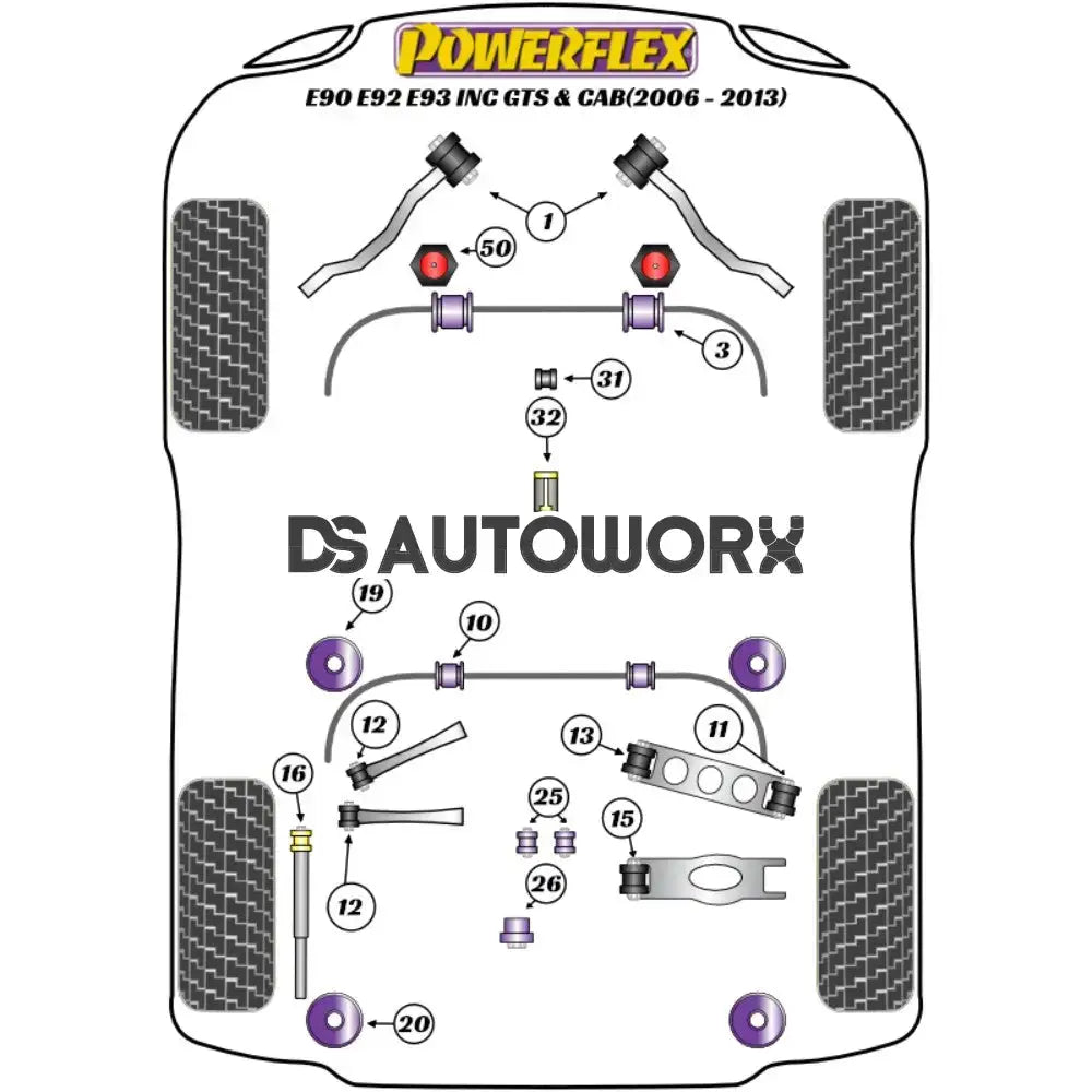Powerflex Road Series Rear Diff Front Mounting Bush BMW 3 Series E90 E91 E92 E93 E9X M3 Inc GTS Cab 05-13 Secondary image