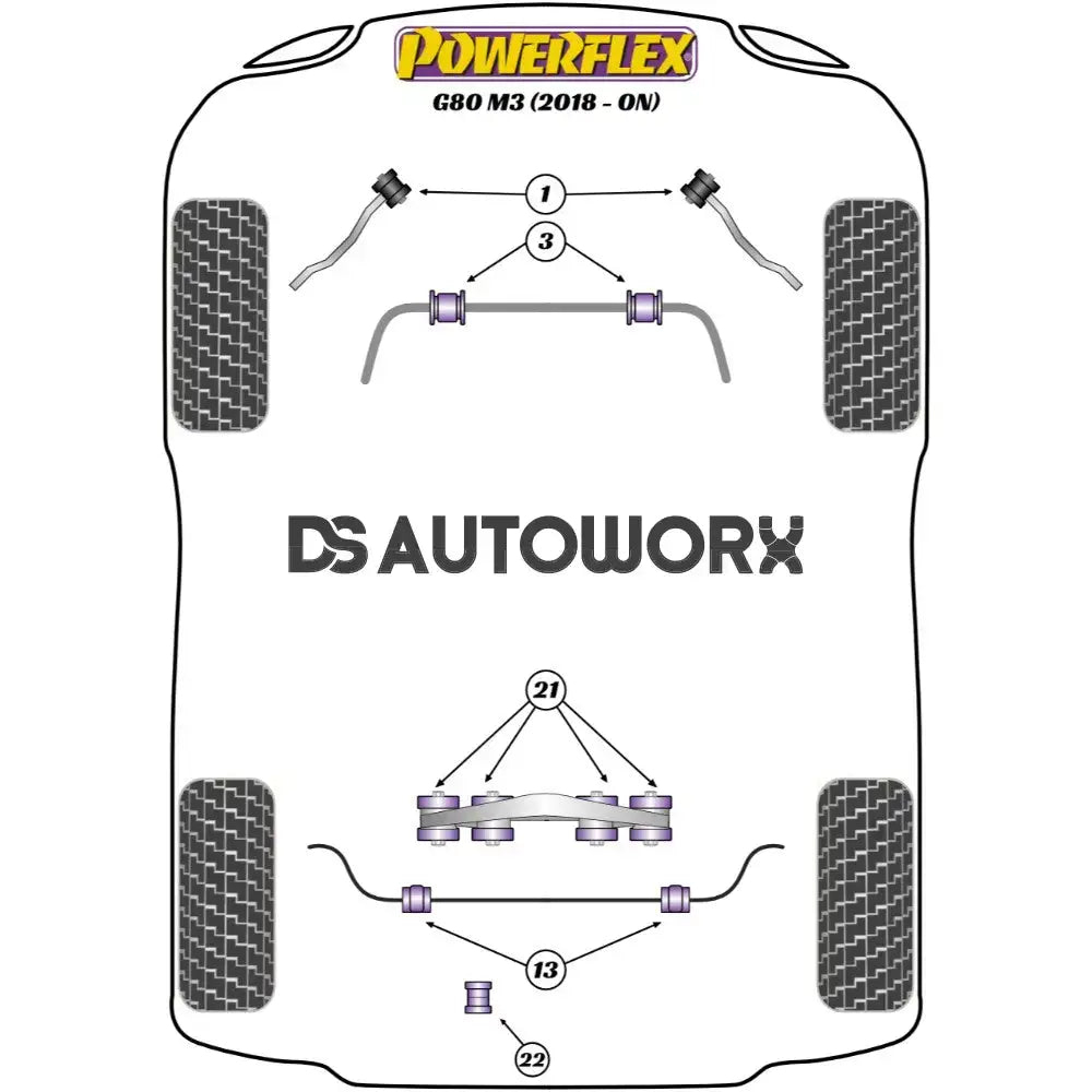 Powerflex Road Series Rear Diff Front Mounting Bush BMW 3 Series G20 G21 G28 G80 M3 20+ Secondary image