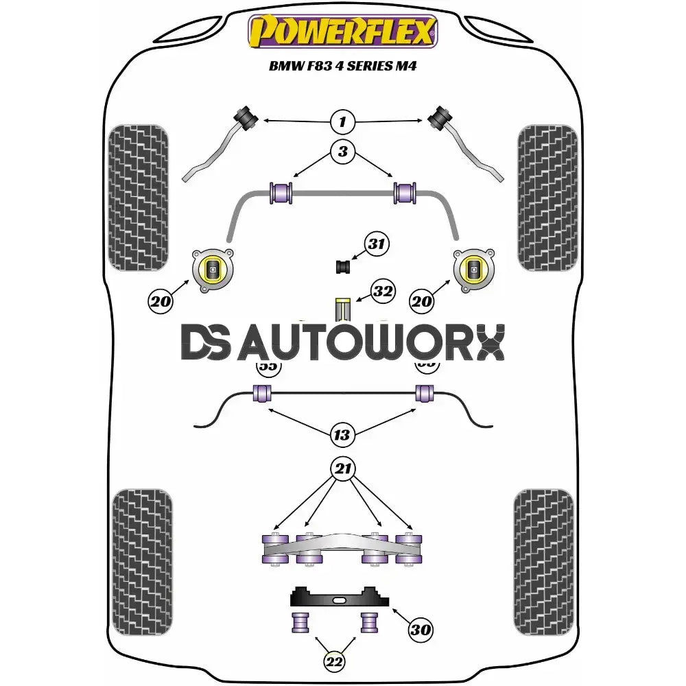Powerflex Road Series Rear Diff Front Mounting Bush BMW 4 Series F32 F33 F36 F82 F83 M4 14 13+