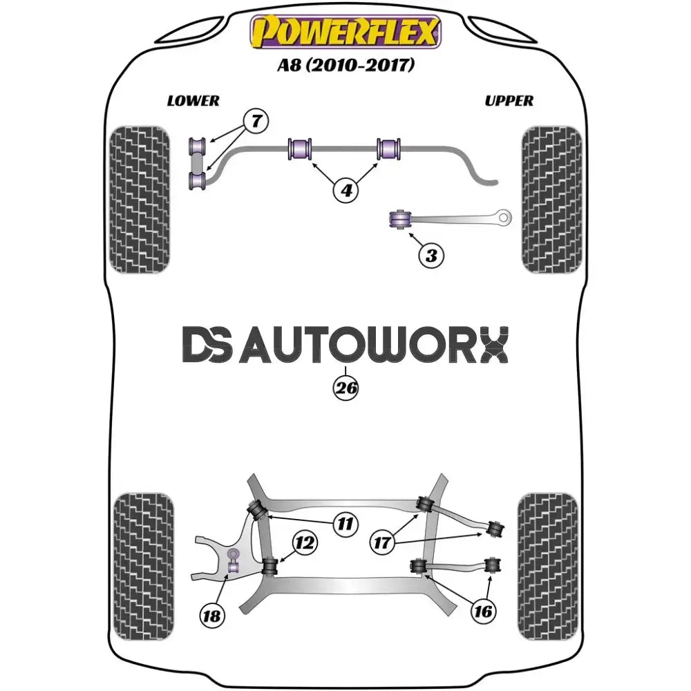 Powerflex Road Series Transmission Mount Insert Petrol Audi A8 S8 D4 10-17 Secondary image