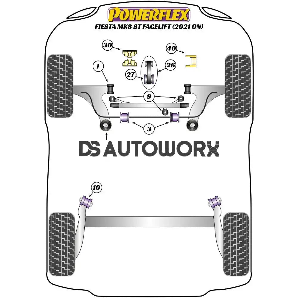 Powerflex Road Series Upper Engine Mount Insert Ford Fiesta MK8 8.5 Inc ST MK8.5 200 Facelift 21+ Secondary image
