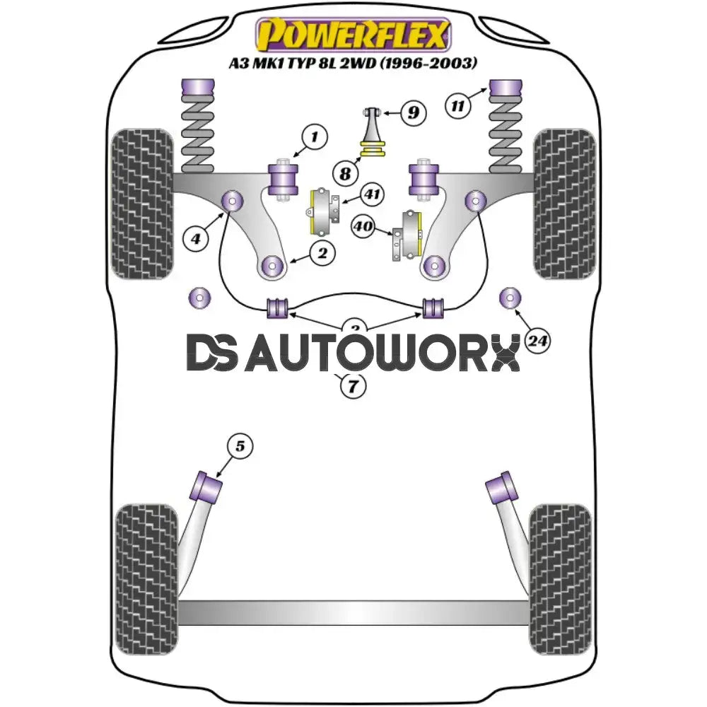 Powerflex Road Series Upper Gearbox Mount Insert Diesel Audi A3 S3 RS3 8L MK1 2WD 96-03 Secondary image